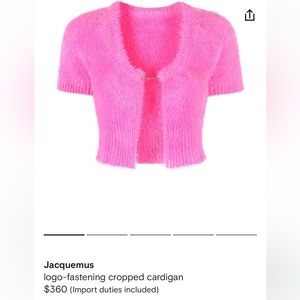Jacquemus logo cropped cardigan, pink cardigan
